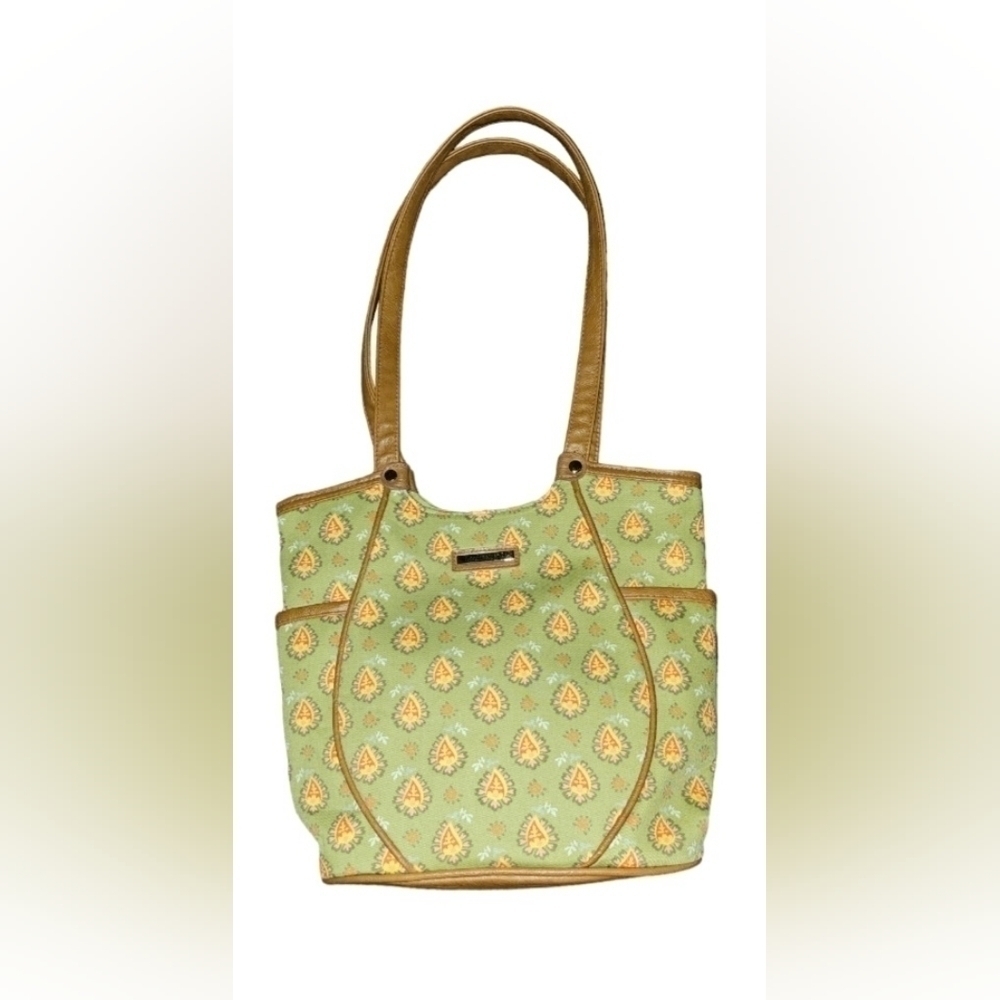 Longaberger Sunflower Paisley Tote Purse W Side Pockets
